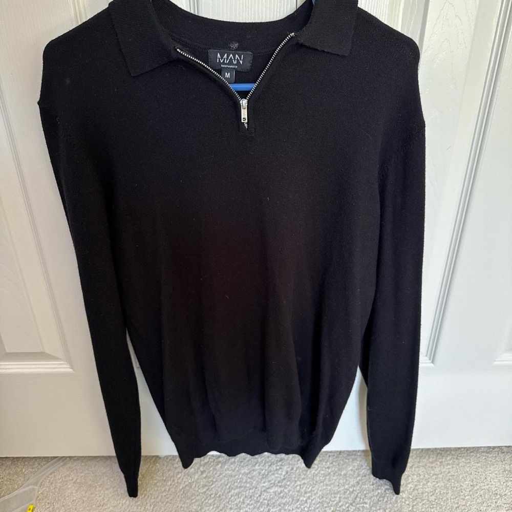 Black Zip-Up Sweater